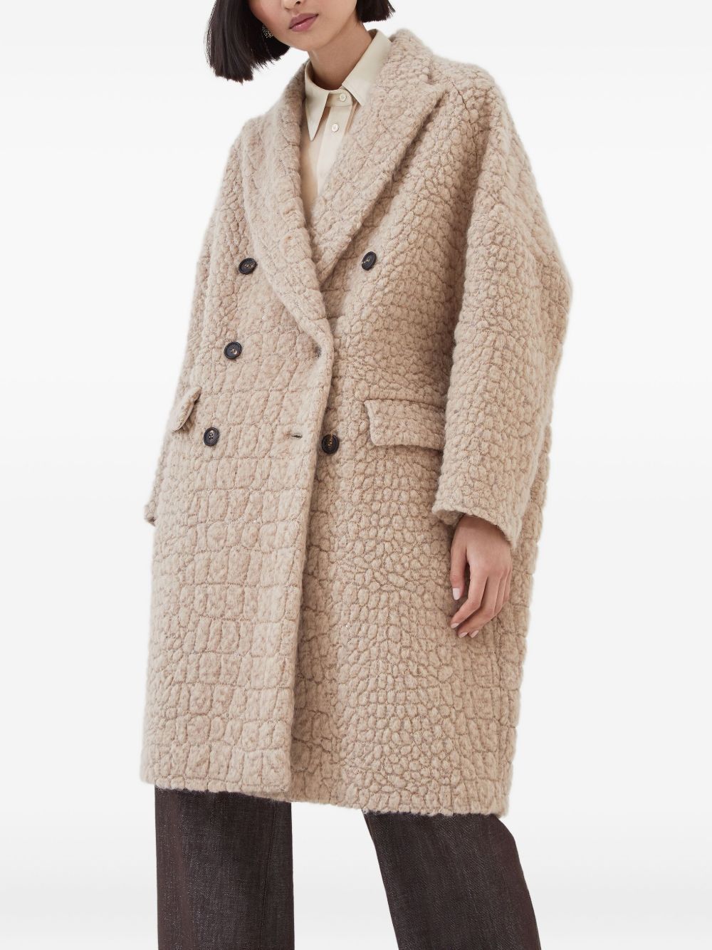 Brunello Cucinelli WOOL DOUBLE-BREASTED COAT Size M / US 6-8 / IT 42-44 - 2 Thumbnail