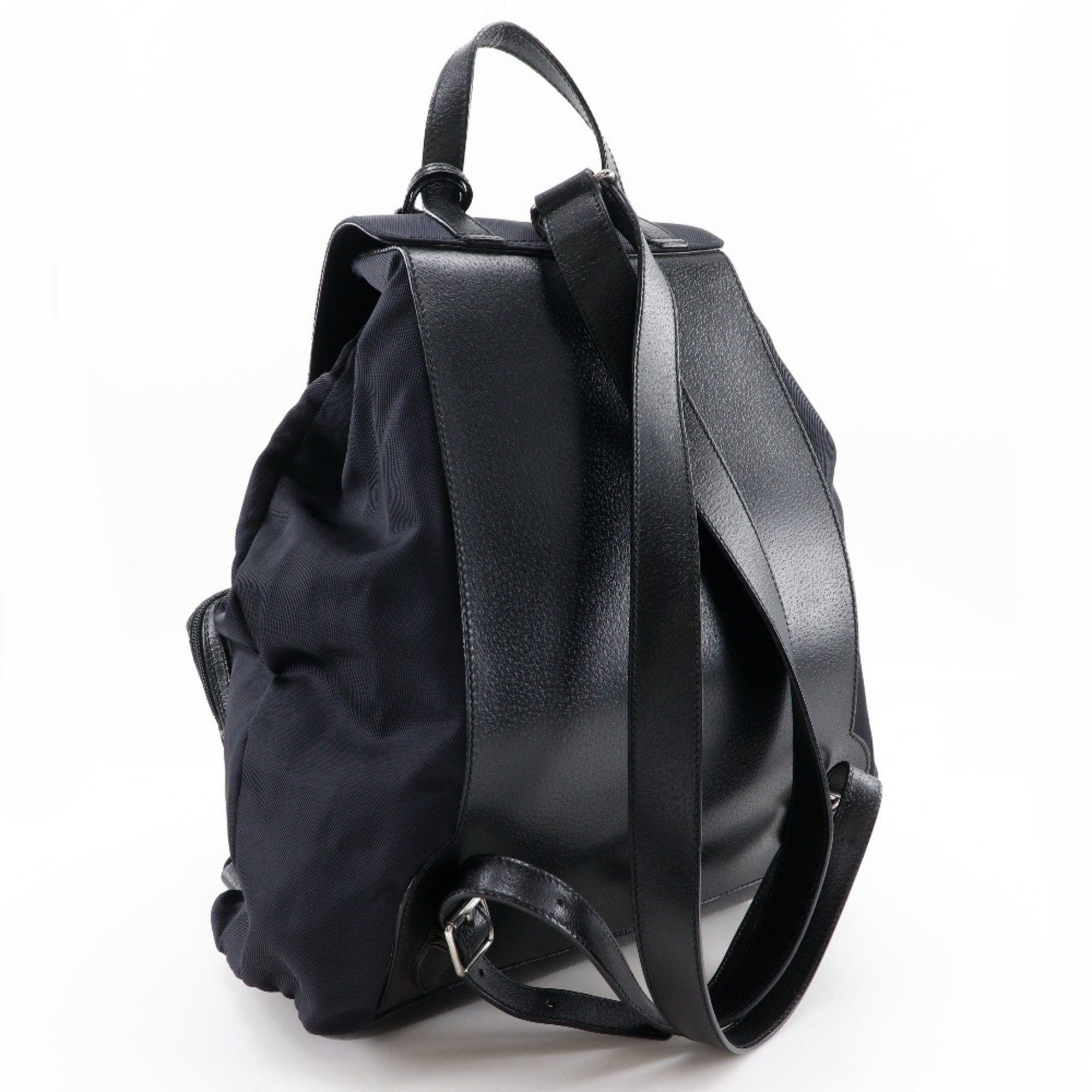 Gucci Gucci Backpack/Daypack 019.2058.0173.5 Nylon Canvas and Leather Black 2-Way with Belt Clasp, Women's I171625005 Size ONE SIZE - 3 Thumbnail