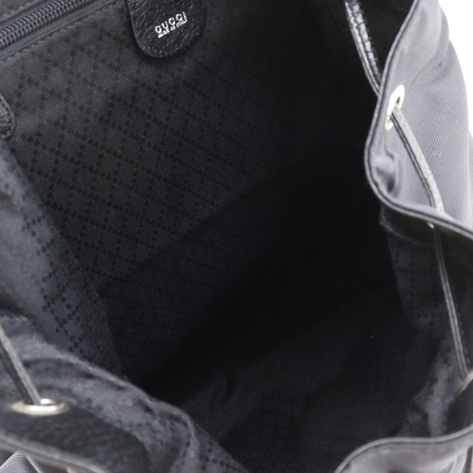 Gucci Gucci Backpack/Daypack 019.2058.0173.5 Nylon Canvas and Leather Black 2-Way with Belt Clasp, Women's I171625005 Size ONE SIZE - 7 Thumbnail