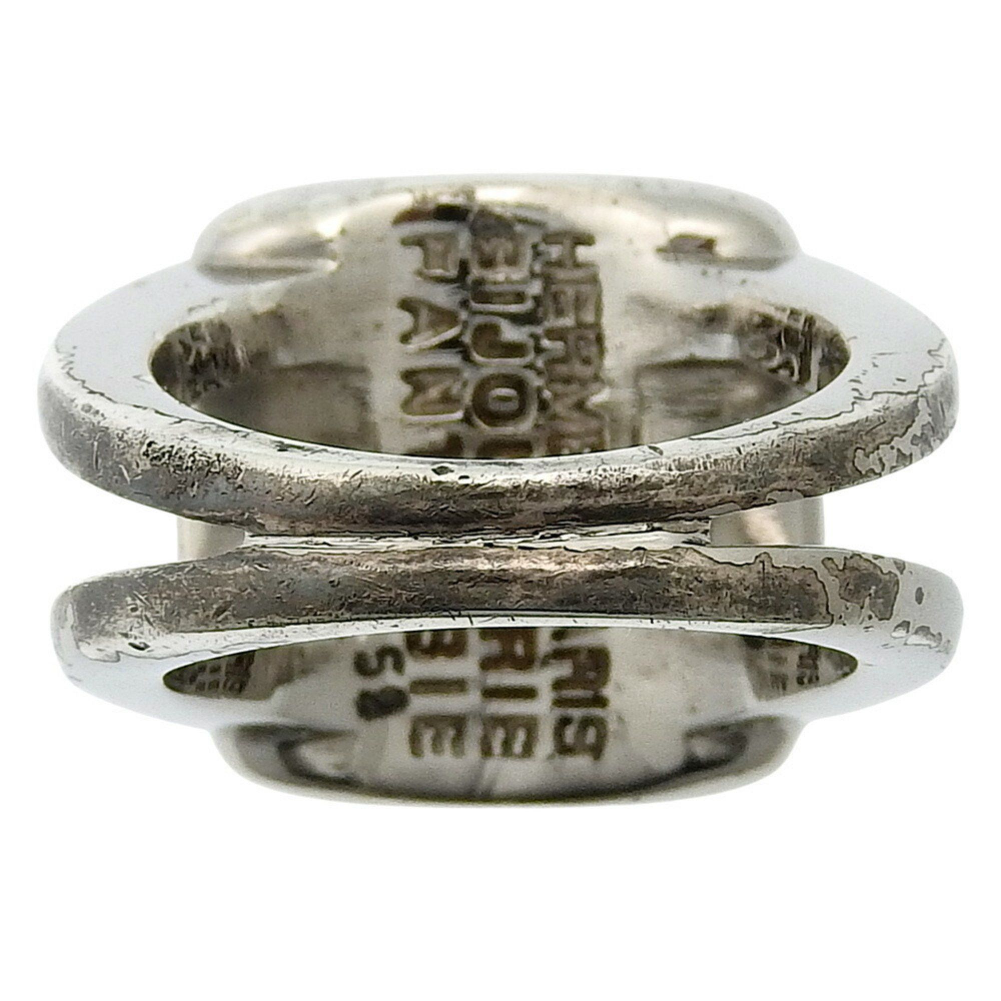 Hermes Hermes Hermès Corozo Series Ring, Size 11, BIJOUTERIE FANTAISIE with Shell, Silver, Approx. 10.4g, Women's, G152225003 Size ONE SIZE - 4 Thumbnail