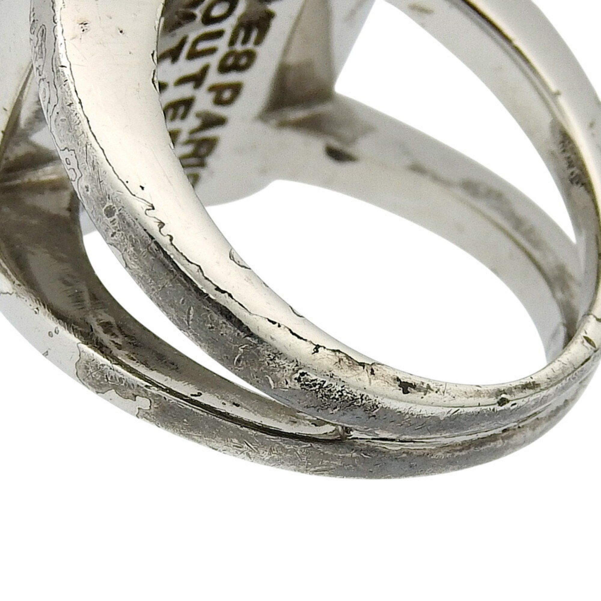 Hermes Hermes Hermès Corozo Series Ring, Size 11, BIJOUTERIE FANTAISIE with Shell, Silver, Approx. 10.4g, Women's, G152225003 Size ONE SIZE - 5 Thumbnail