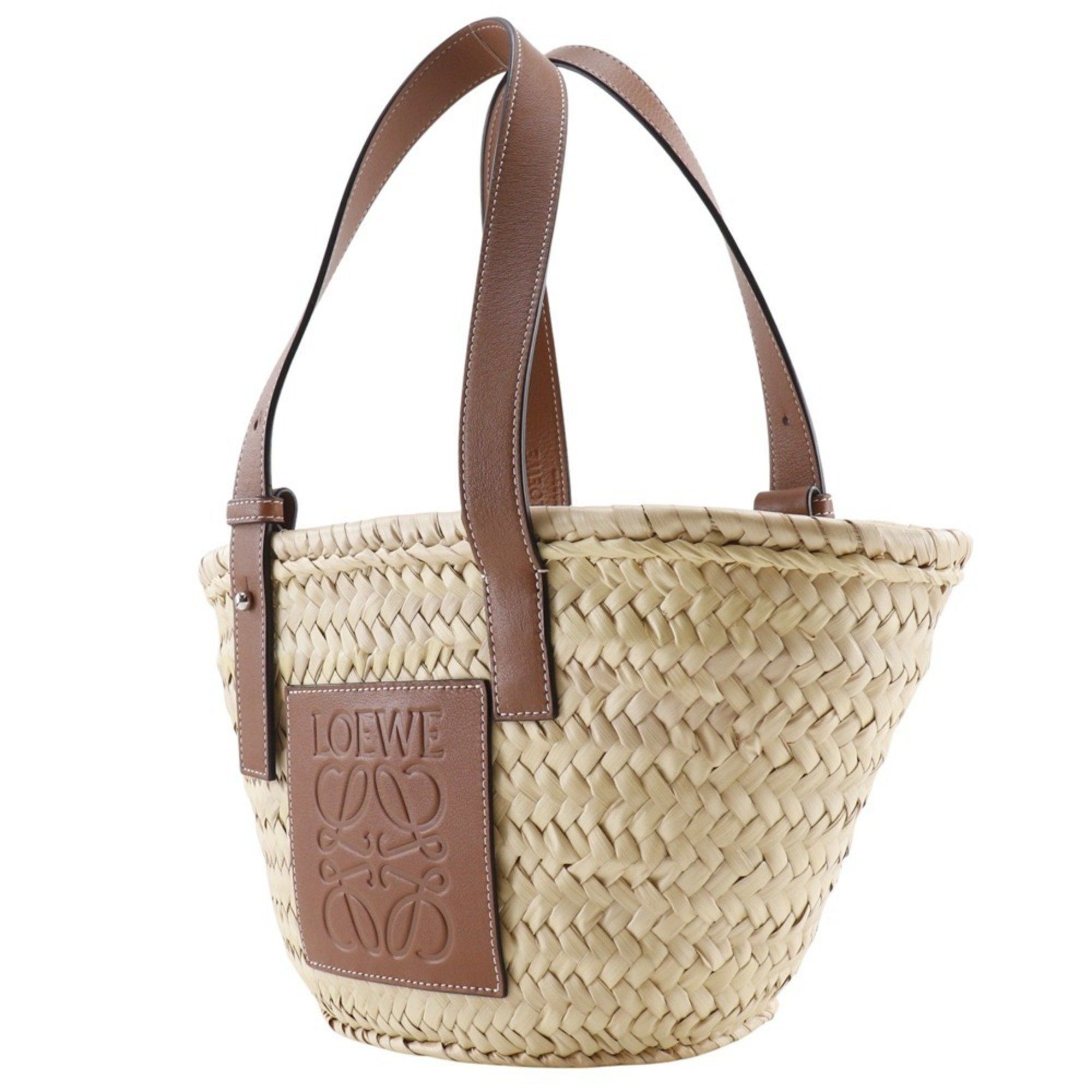 Loewe LOEWE Basket Bag, Small Tote Raffia and Leather, Brown, A5, Women's, I171625109 Size ONE SIZE - 2 Thumbnail