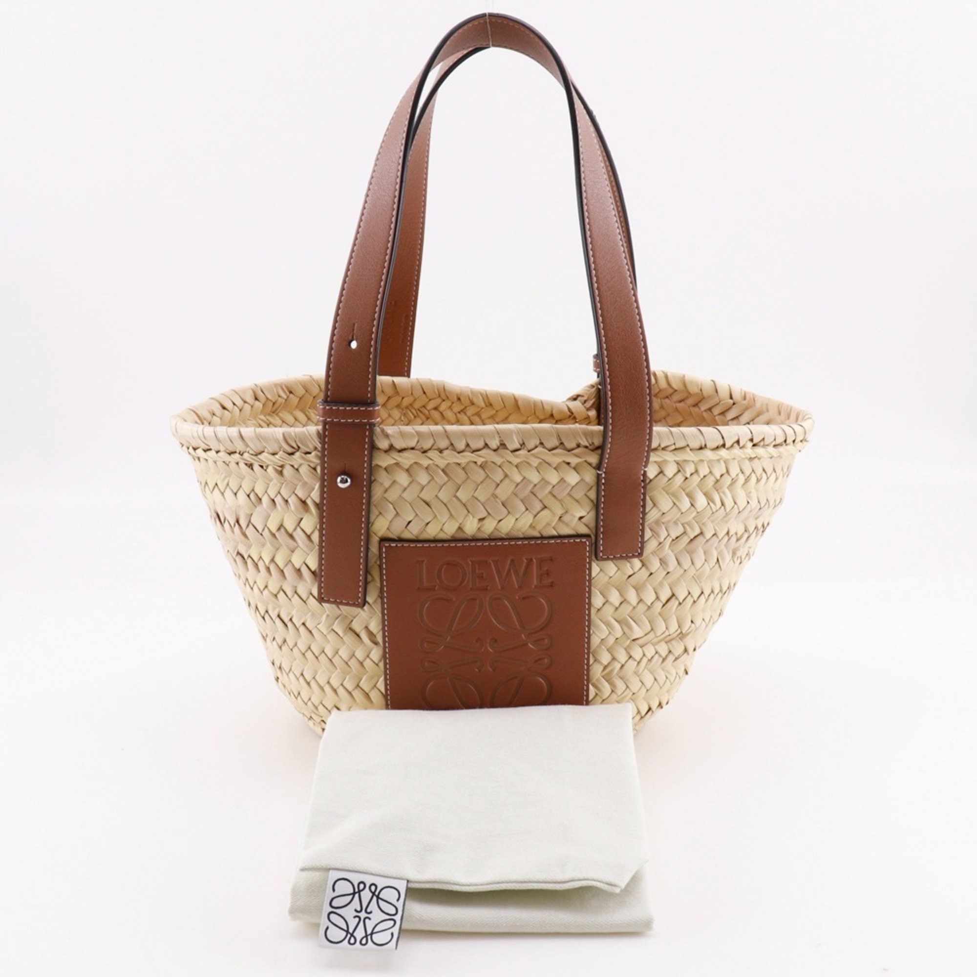 Loewe LOEWE Basket Bag, Small Tote Raffia and Leather, Brown, A5, Women's, I171625109 Size ONE SIZE - 18 Thumbnail