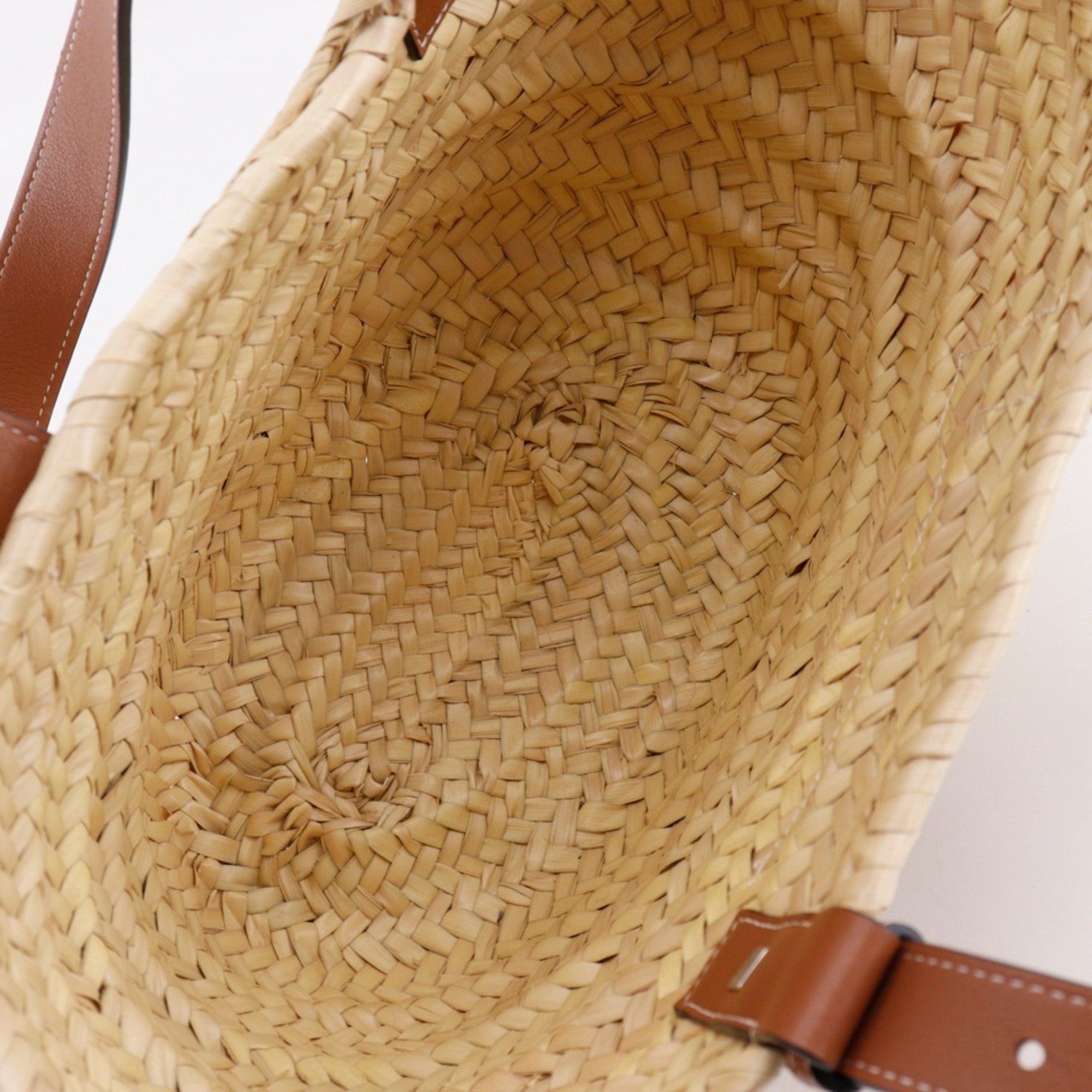 Loewe LOEWE Basket Bag, Small Tote Raffia and Leather, Brown, A5, Women's, I171625109 Size ONE SIZE - 6 Thumbnail