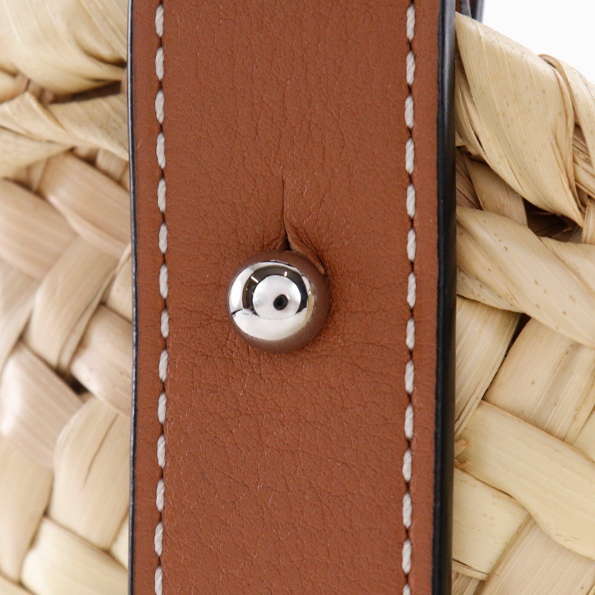Loewe LOEWE Basket Bag, Small Tote Raffia and Leather, Brown, A5, Women's, I171625109 Size ONE SIZE - 14 Thumbnail