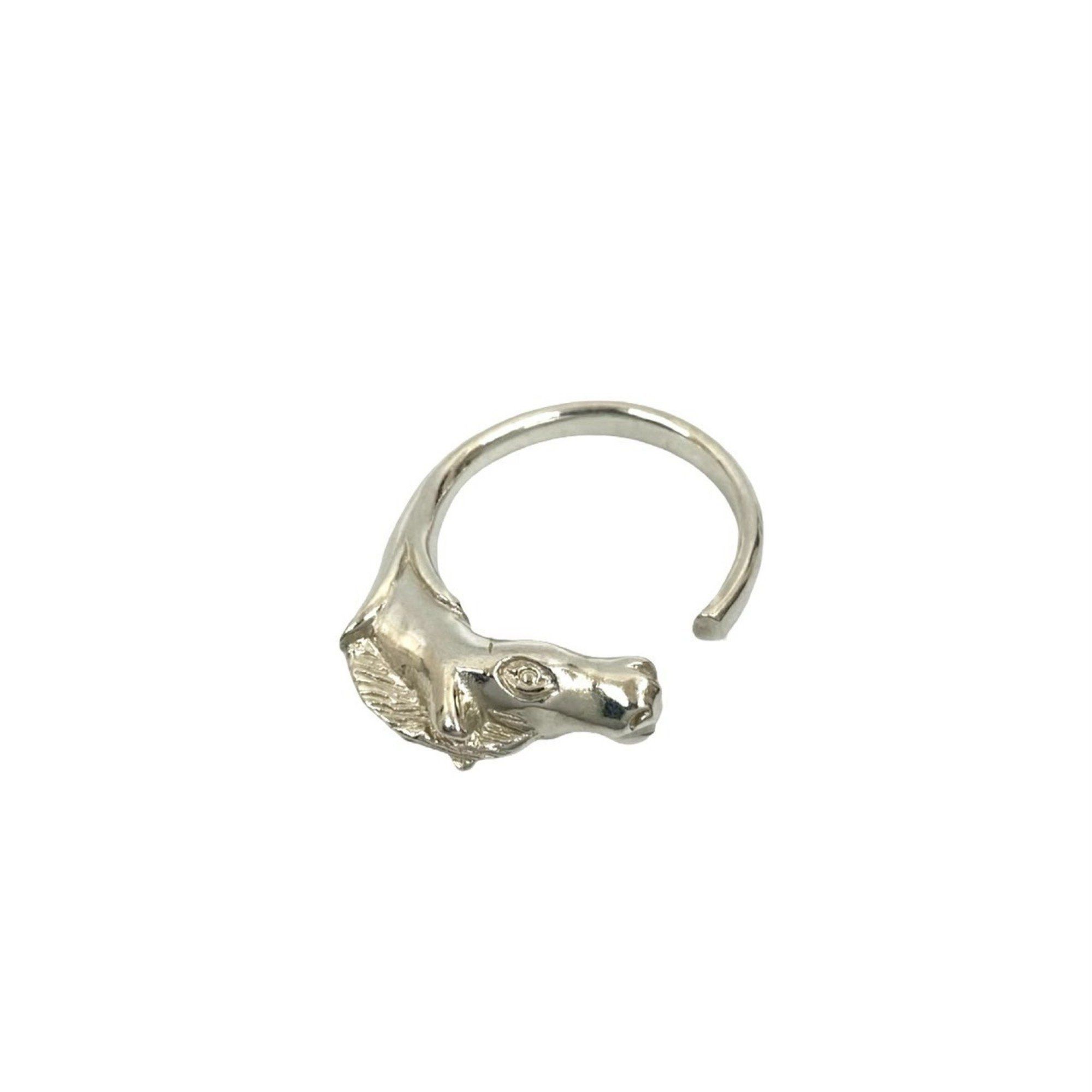 Hermes HERMES Cheval Horse Ring, 925 Sterling Silver, Men's Accessory, 43282 Size ONE SIZE - 5 Thumbnail