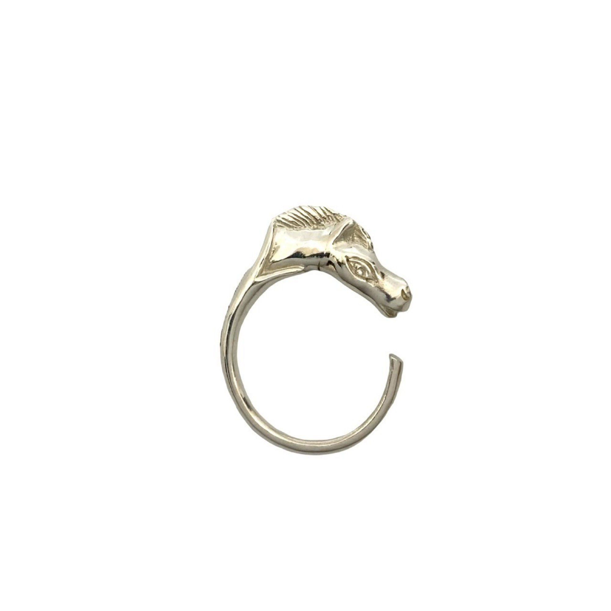 Hermes HERMES Cheval Horse Ring, 925 Sterling Silver, Men's Accessory, 43282 Size ONE SIZE - 3 Thumbnail