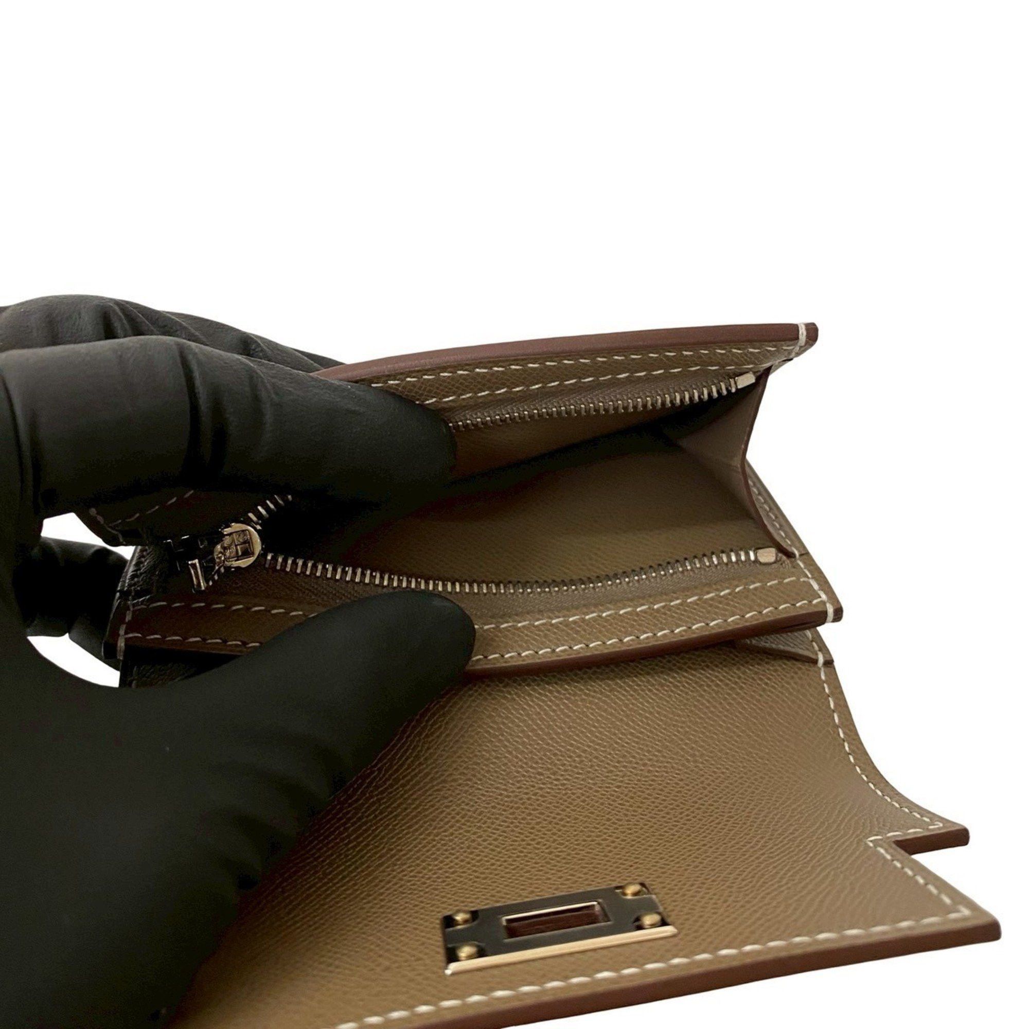 Hermes HERMES Kelly Pocket Slim Wallet, Veau Madame Leather, Etoupe, 36351 Size ONE SIZE - 9 Thumbnail