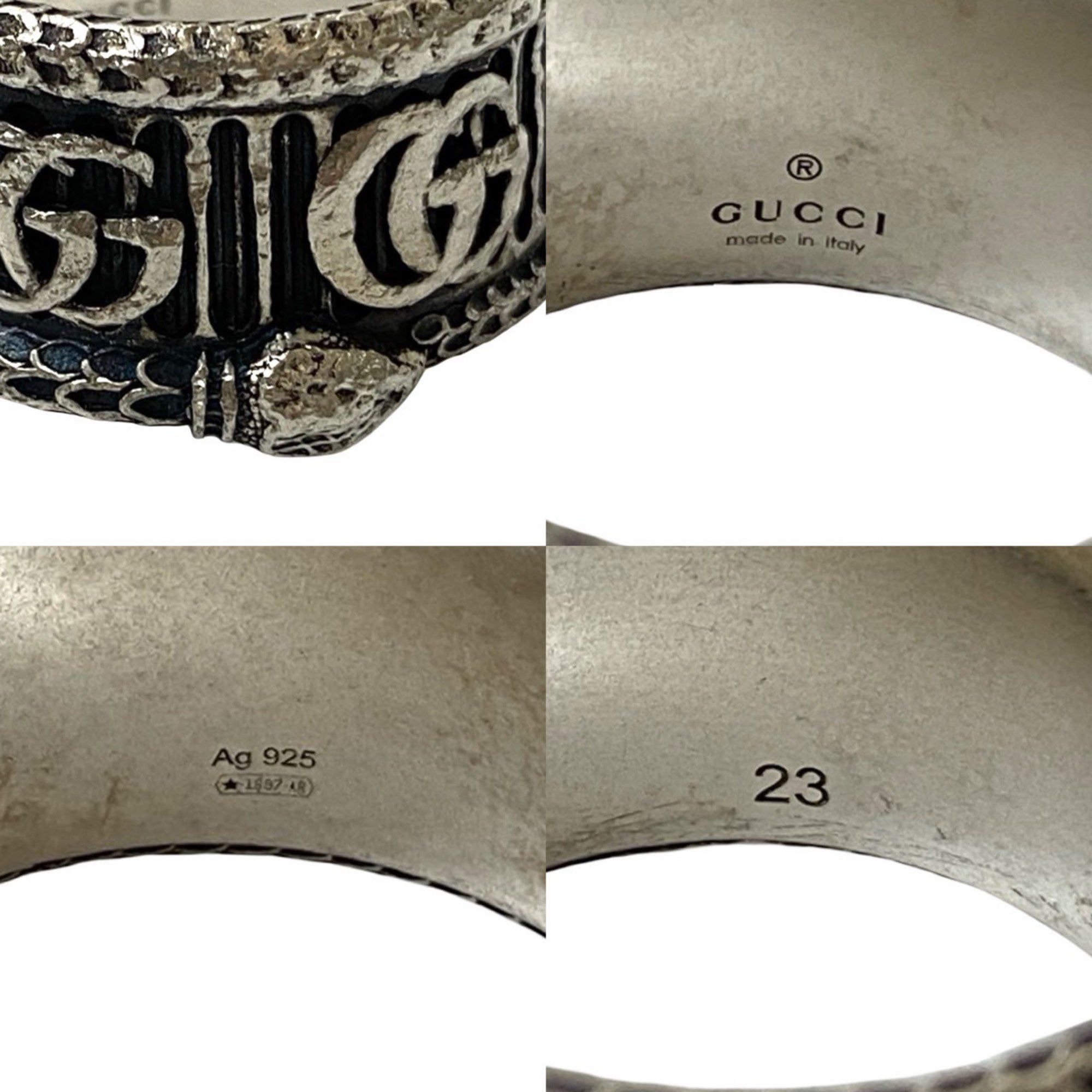 Gucci GUCCI Double G Snake Ring, 925 Sterling Silver, Men's Accessory, 52301 Size ONE SIZE - 3 Thumbnail