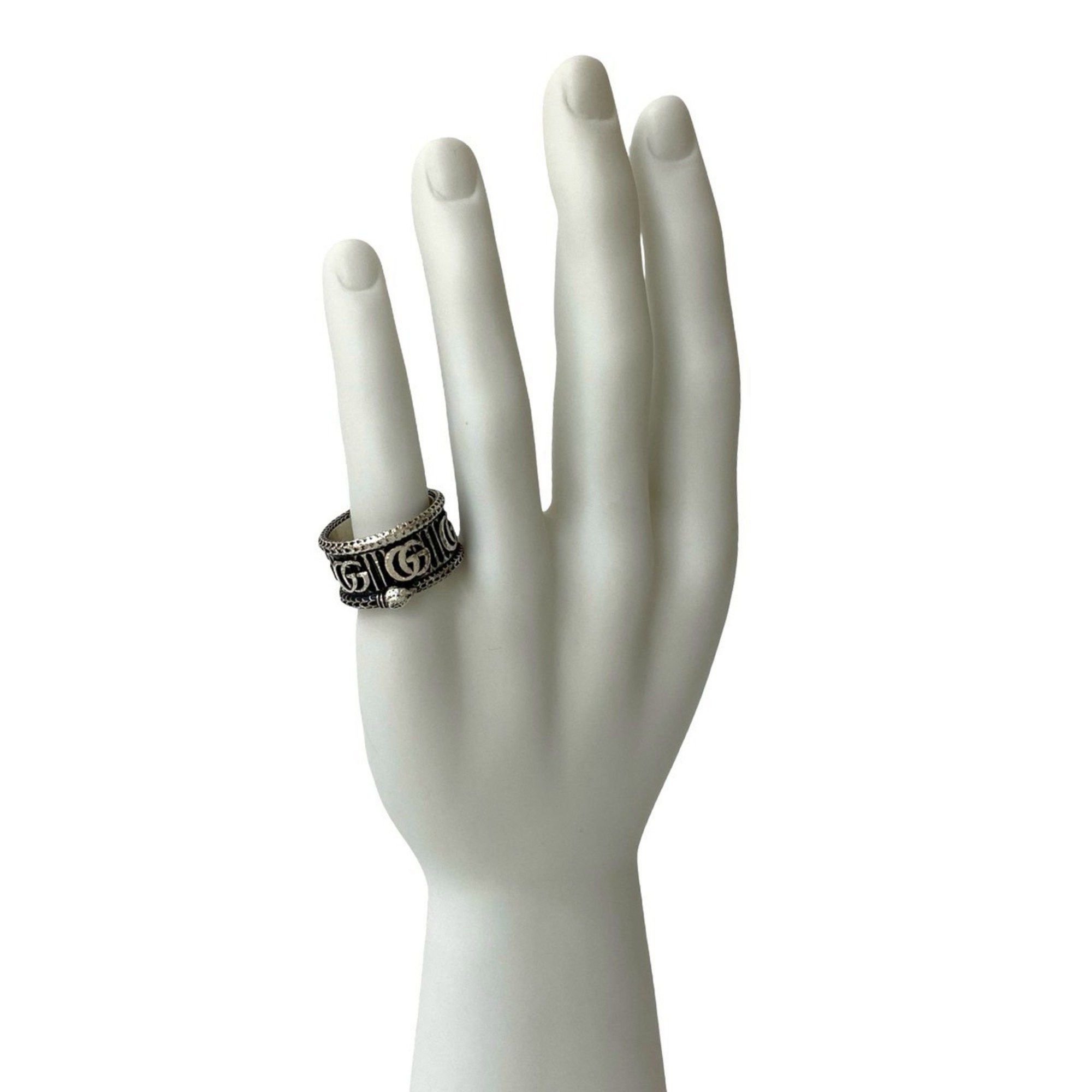 Gucci GUCCI Double G Snake Ring, 925 Sterling Silver, Men's Accessory, 52301 Size ONE SIZE - 2 Thumbnail