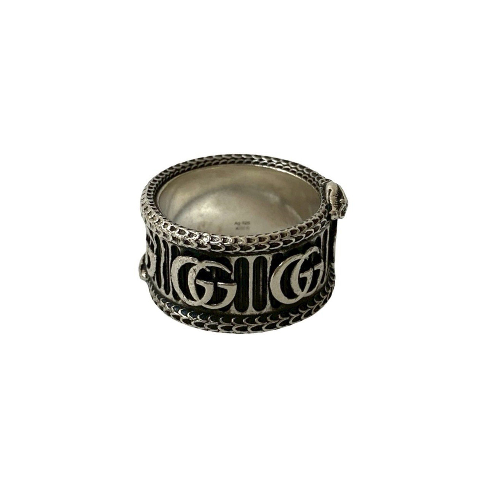 Gucci GUCCI Double G Snake Ring, 925 Sterling Silver, Men's Accessory, 52301 Size ONE SIZE - 4 Thumbnail