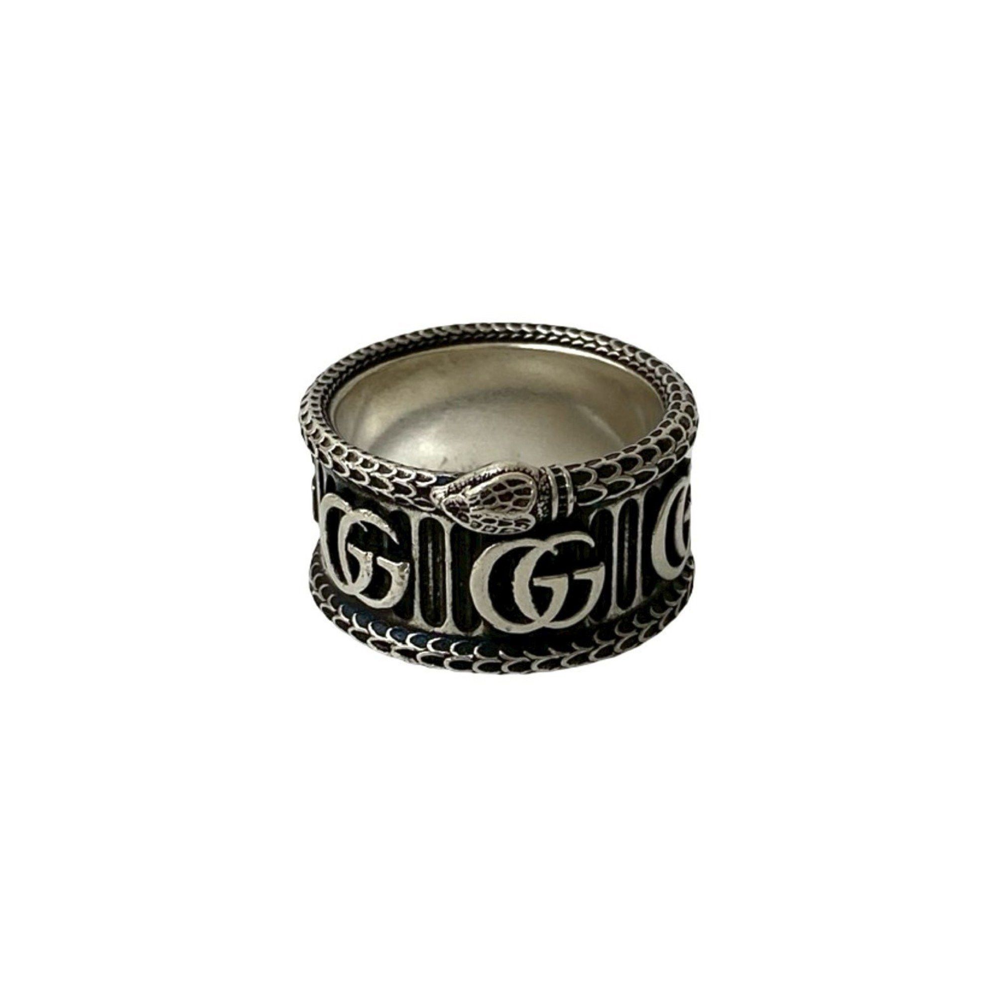 Gucci GUCCI Double G Snake Ring, 925 Sterling Silver, Men's Accessory, 52301 Size ONE SIZE - 6 Thumbnail