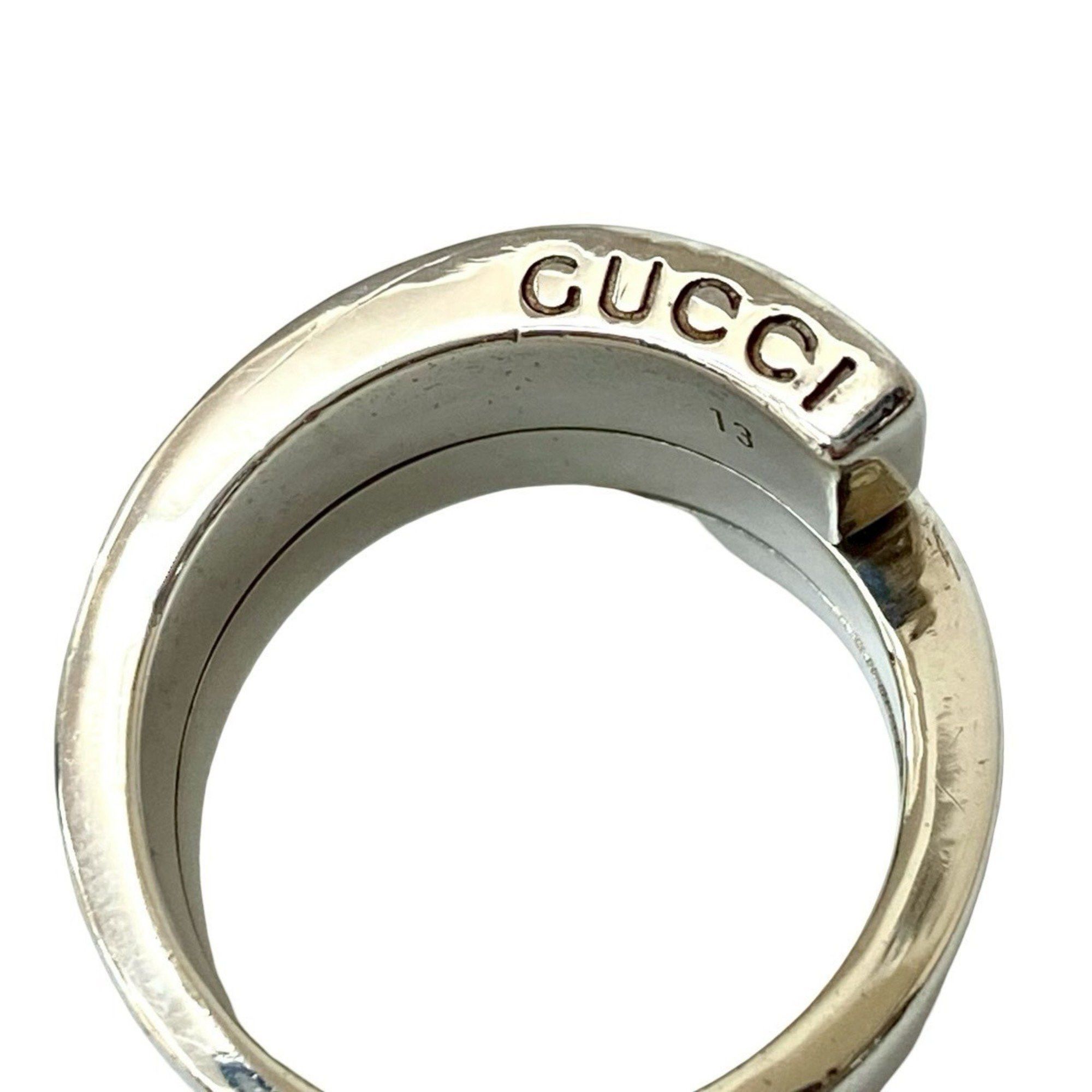 Gucci GUCCI Spiral Ring, 925 Sterling Silver, Men's Accessory, Silver 102-5 Size ONE SIZE - 5 Thumbnail
