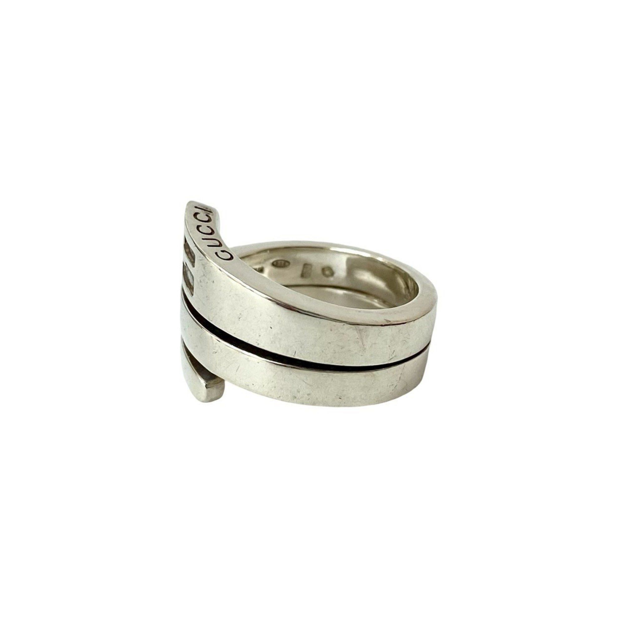 Gucci GUCCI Spiral Ring, 925 Sterling Silver, Men's Accessory, Silver 102-5 Size ONE SIZE - 7 Thumbnail