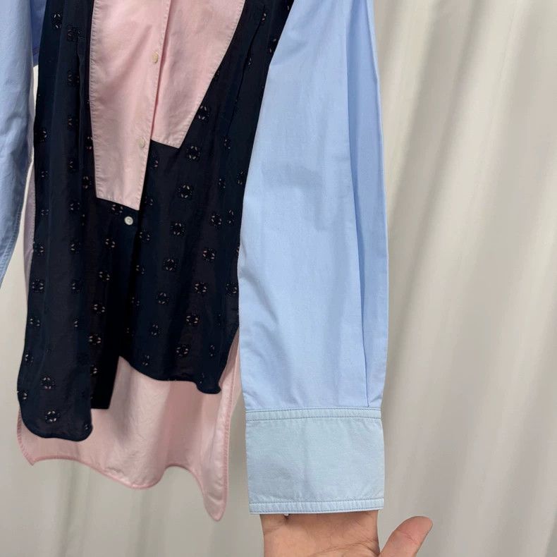 Loewe Loewe Colorblock Logo Embroidered Shirt - dmc Size US XS / EU 42 / 0 - 4 Thumbnail