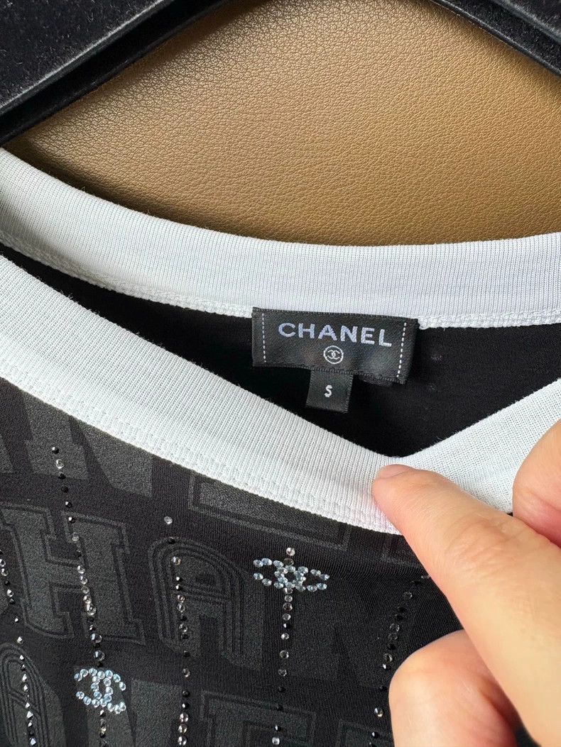 Chanel Chanel 23C Crystal Logo Short Sleeve T-Shirt - dmc Size US S / EU 44-46 / 1 - 6 Thumbnail
