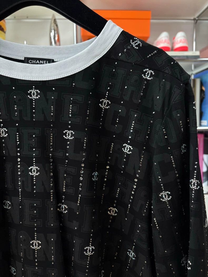 Chanel Chanel 23C Crystal Logo Short Sleeve T-Shirt - dmc Size US S / EU 44-46 / 1 - 2 Thumbnail