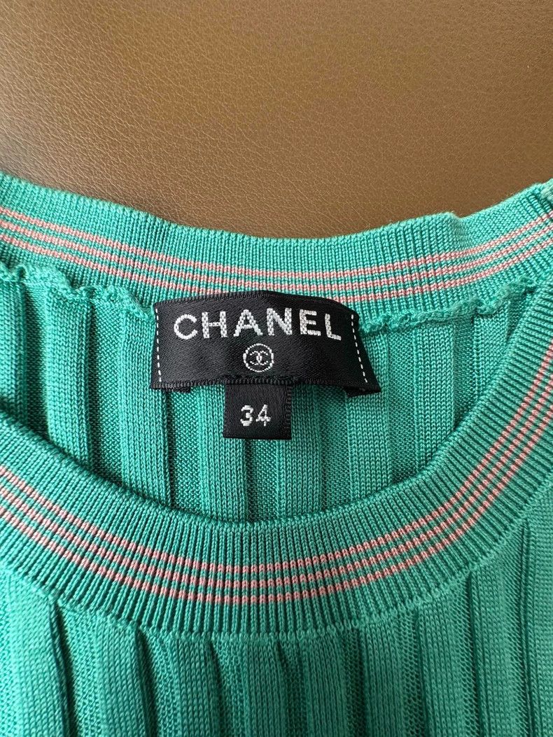 Chanel Chanel Green Knit Short Sleeve Top - dmc Size US M / EU 48-50 / 2 - 6 Thumbnail