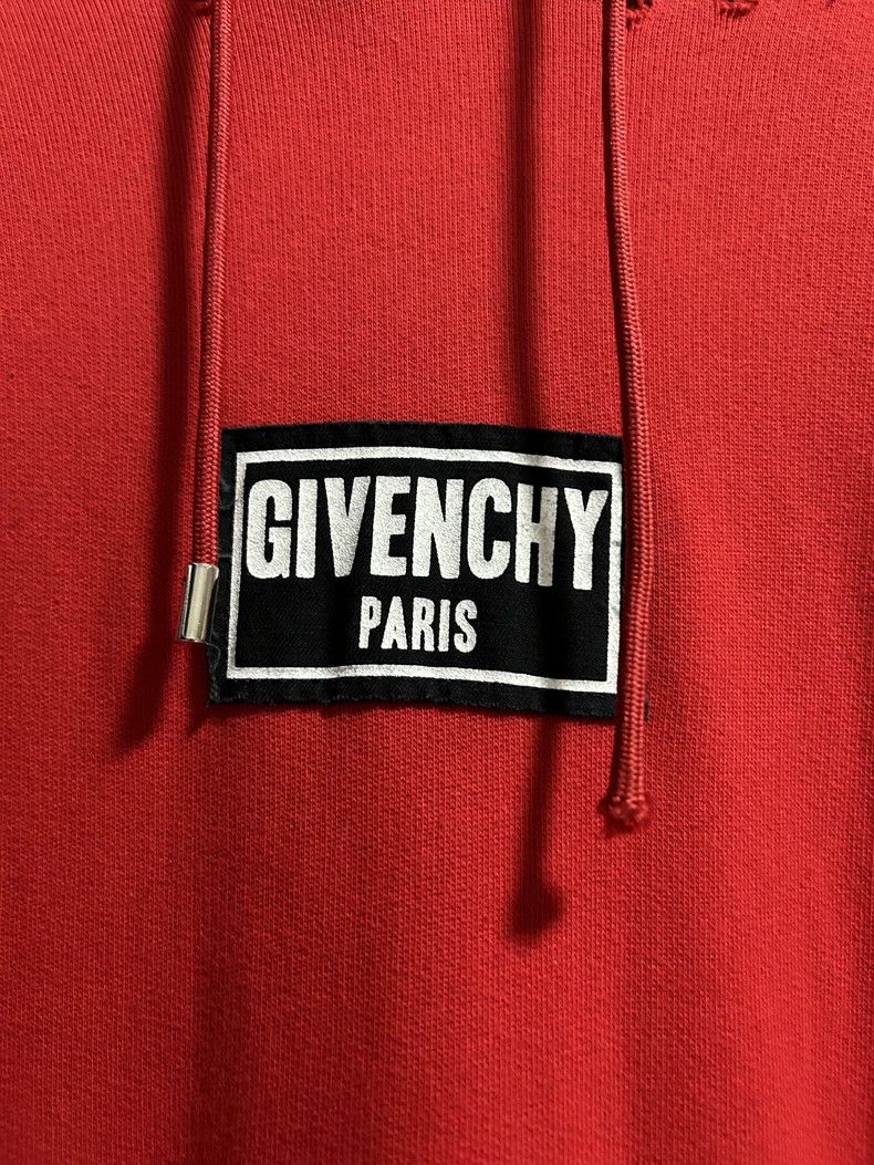 Givenchy Givenchy Distressed Red Oversize Hoodie - dmc Size US S / EU 44-46 / 1 - 4 Thumbnail
