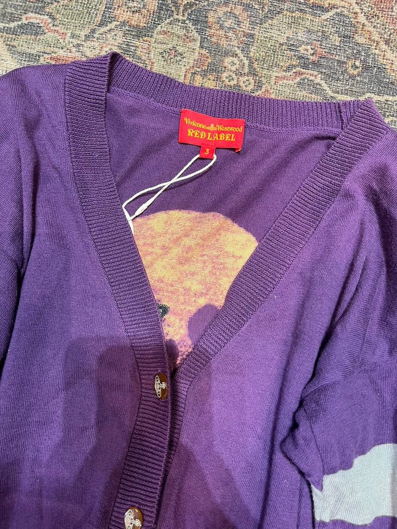 Vivienne Westwood Vivienne Westwood Purple Skull Knit Cardigan - dmc Size US M / EU 48-50 / 2 - 3 Thumbnail