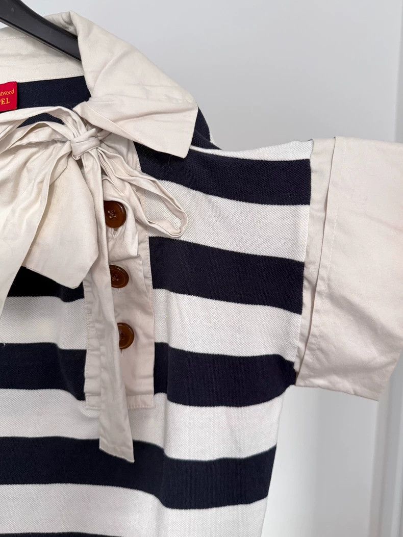 Vivienne Westwood Vivienne Westwood Striped Bow Polo Shirt - dmc Size US M / EU 48-50 / 2 - 3 Thumbnail