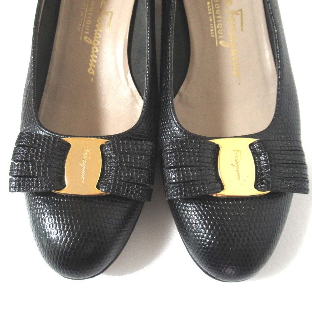 Salvatore Ferragamo Salvatore Ferragamo Salvatore Ferragamo Vara Lizard Pumps Leather Shoes DUTY FREE for USA Size ONE SIZE - 4 Thumbnail
