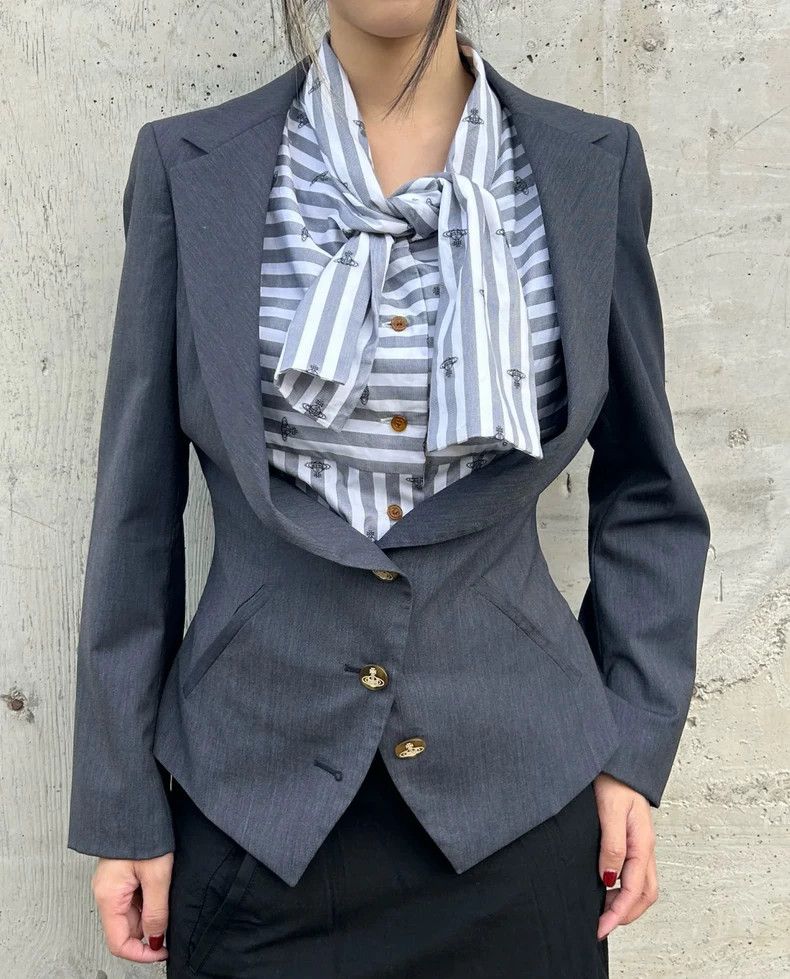 Vivienne Westwood Vivienne Westwood Blue Gray Plaid Blazer - dmc Size US L / EU 52-54 / 3 - 6 Thumbnail