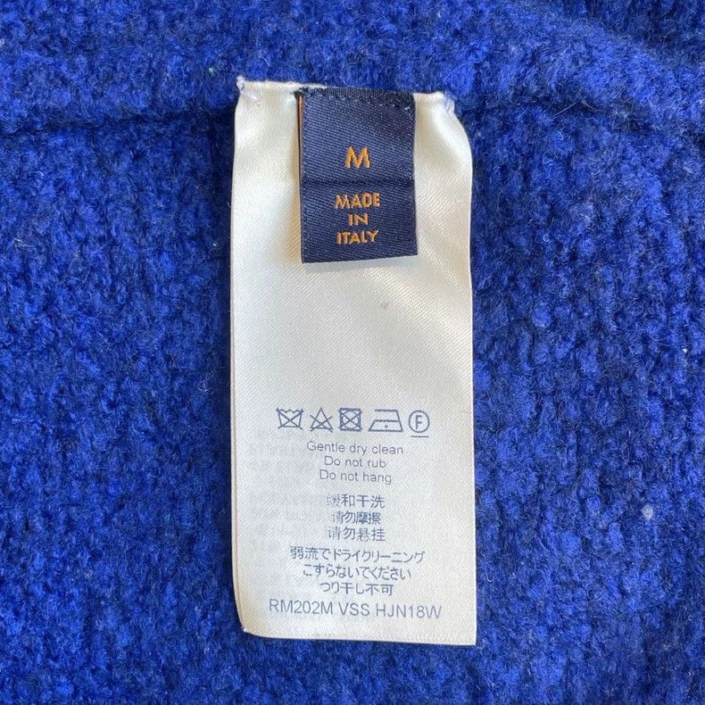 Louis Vuitton Louis Vuitton Blue Wool Sweater with LV Logo - dmc Size US M / EU 48-50 / 2 - 6 Thumbnail