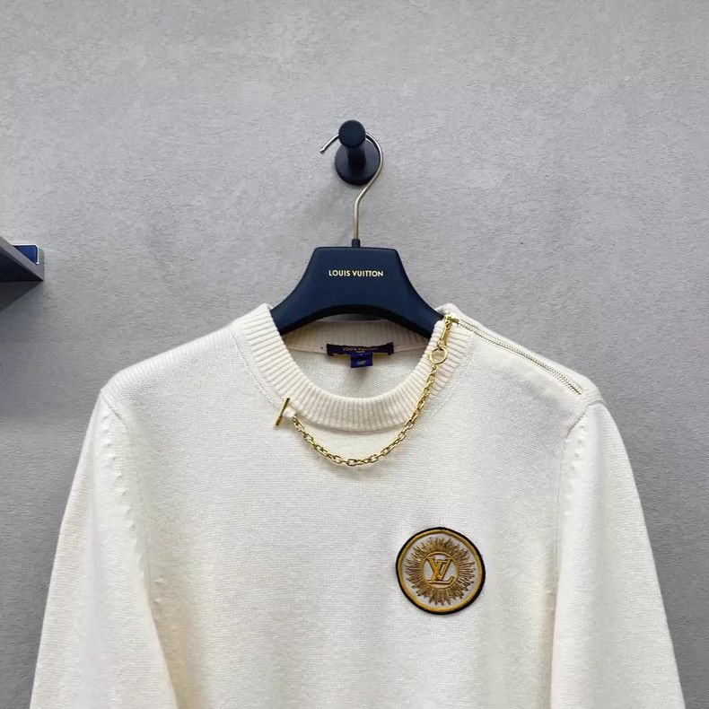 Louis Vuitton Louis Vuitton Beige Embellished Sweater - dmc Size US L / EU 52-54 / 3 - 4 Thumbnail