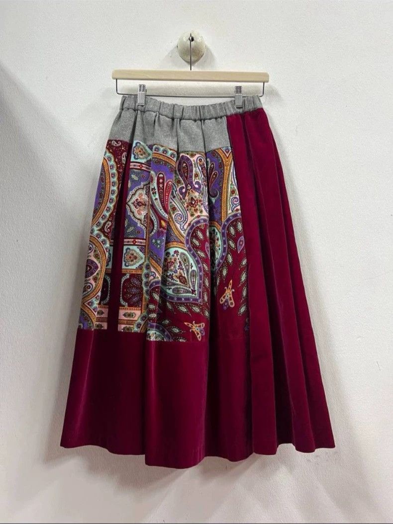 Comme des Garcons Comme des Garçons 1999 Patchwork Pleated Skirt - dmc Size US 28 / EU 44 - 2 Thumbnail