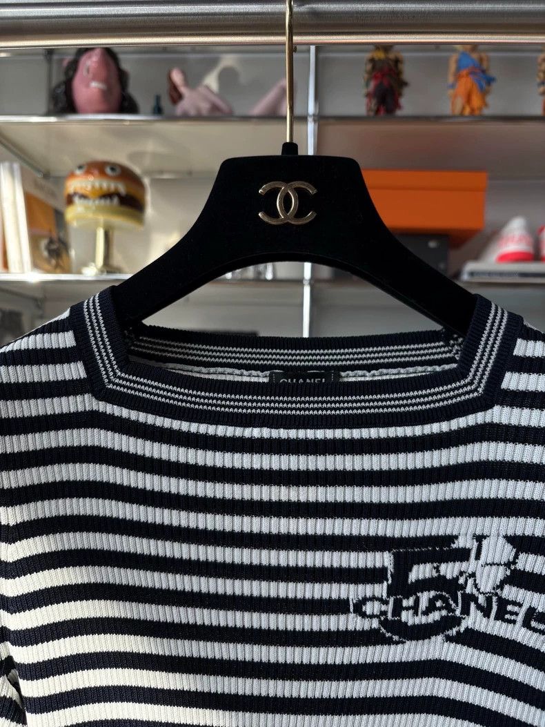 Chanel Chanel Blue White Stripe Knit Top - dmc Size US M / EU 48-50 / 2 - 2 Thumbnail