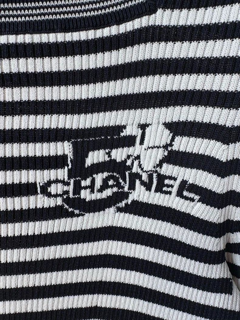 Chanel Chanel Blue White Stripe Knit Top - dmc Size US M / EU 48-50 / 2 - 5 Thumbnail