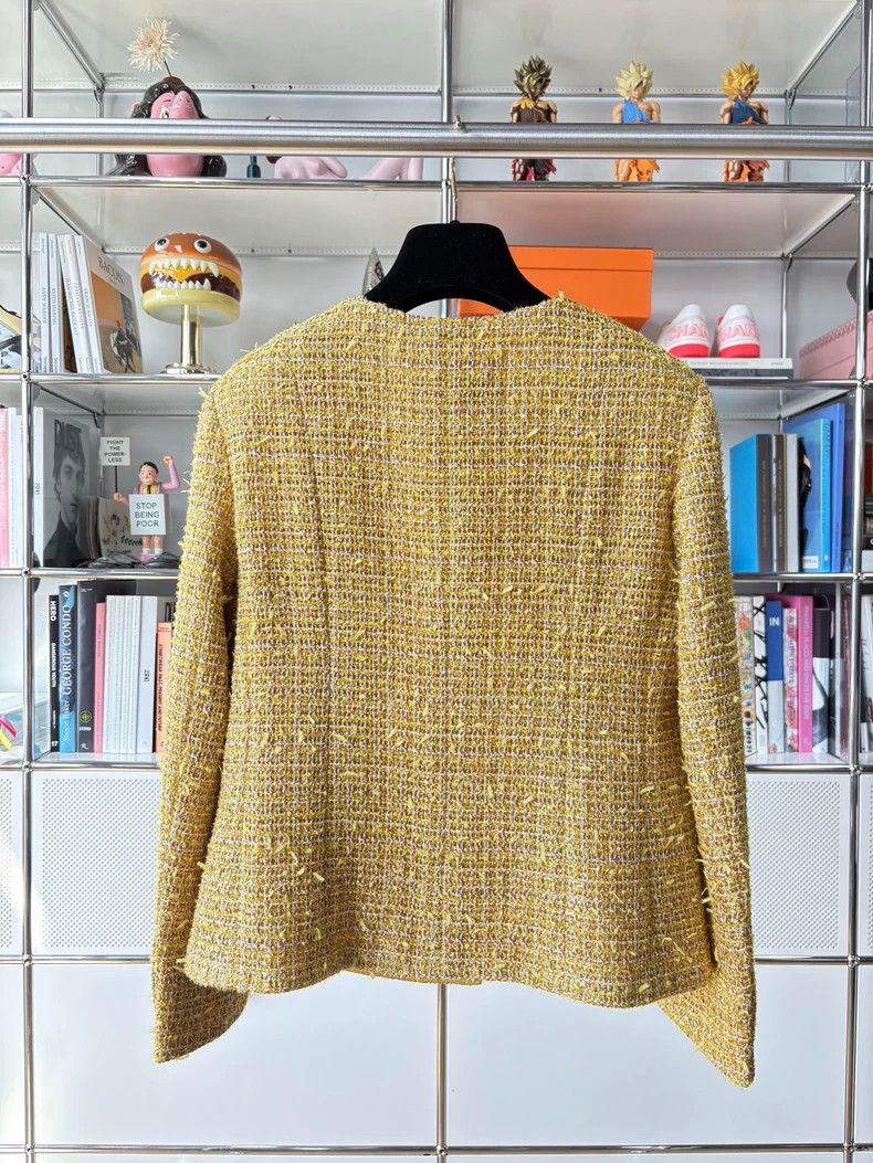 Chanel 23C Gold Diamond Button Knit Jacket - dmc