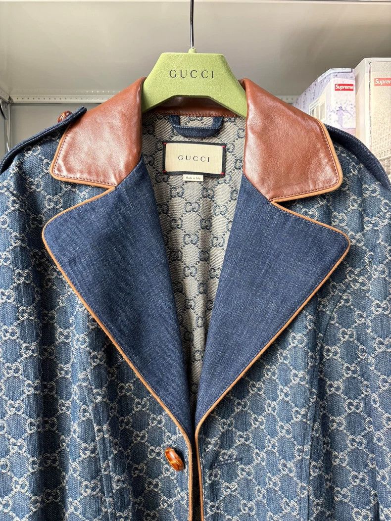 Gucci Gucci Denim Monogram Blazer Jacket - dmc Size US L / EU 52-54 / 3 - 2 Thumbnail