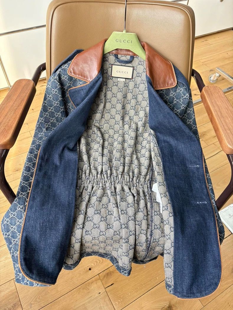 Gucci Gucci Denim Monogram Blazer Jacket - dmc Size US L / EU 52-54 / 3 - 5 Thumbnail