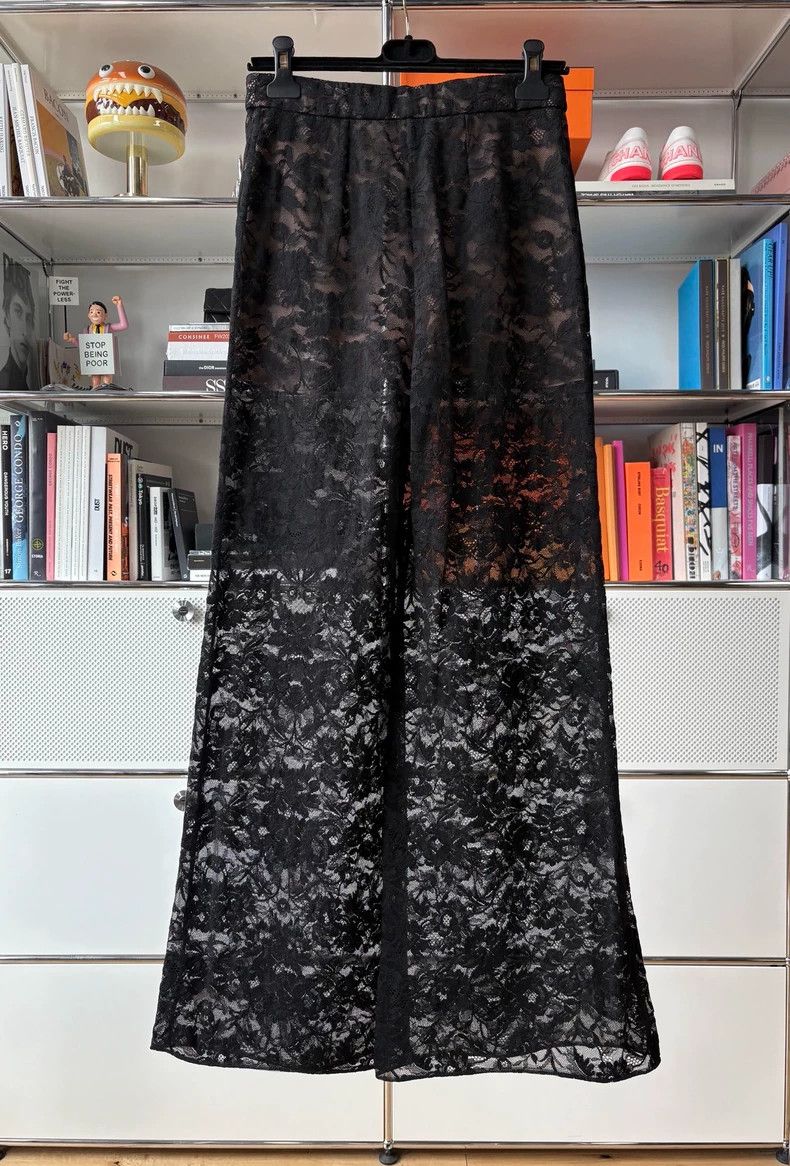 Chanel Chanel Black Lace Wide-Leg Pants - dmc Size US 38 / EU 54 - 3 Thumbnail