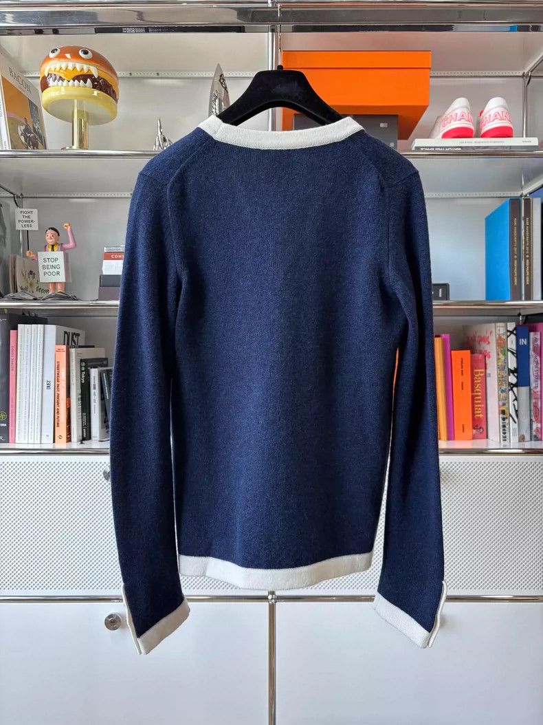 Chanel Chanel Blue White Cashmere Cardigan - dmc Size US XS / EU 42 / 0 - 2 Thumbnail