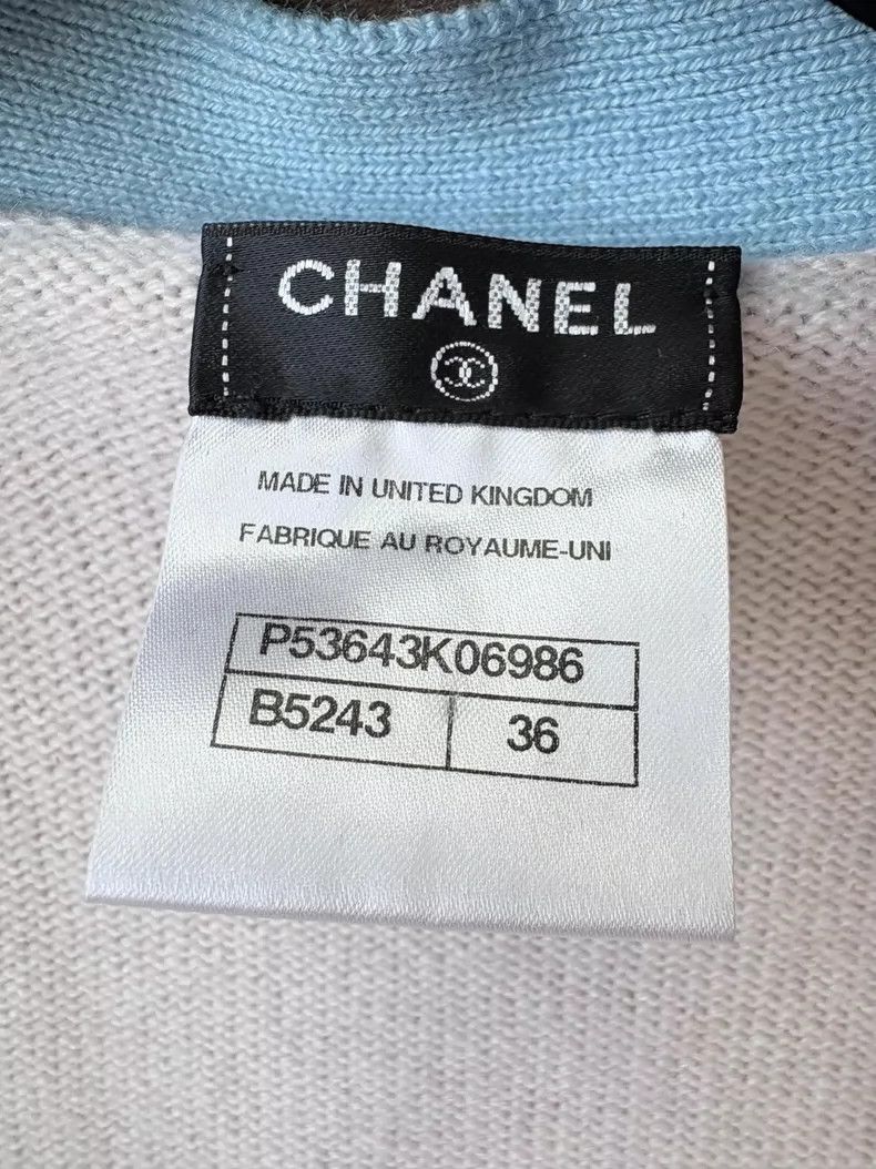 Chanel Chanel Light Pink Blue Cashmere Cardigan - dmc Size US M / EU 48-50 / 2 - 6 Thumbnail
