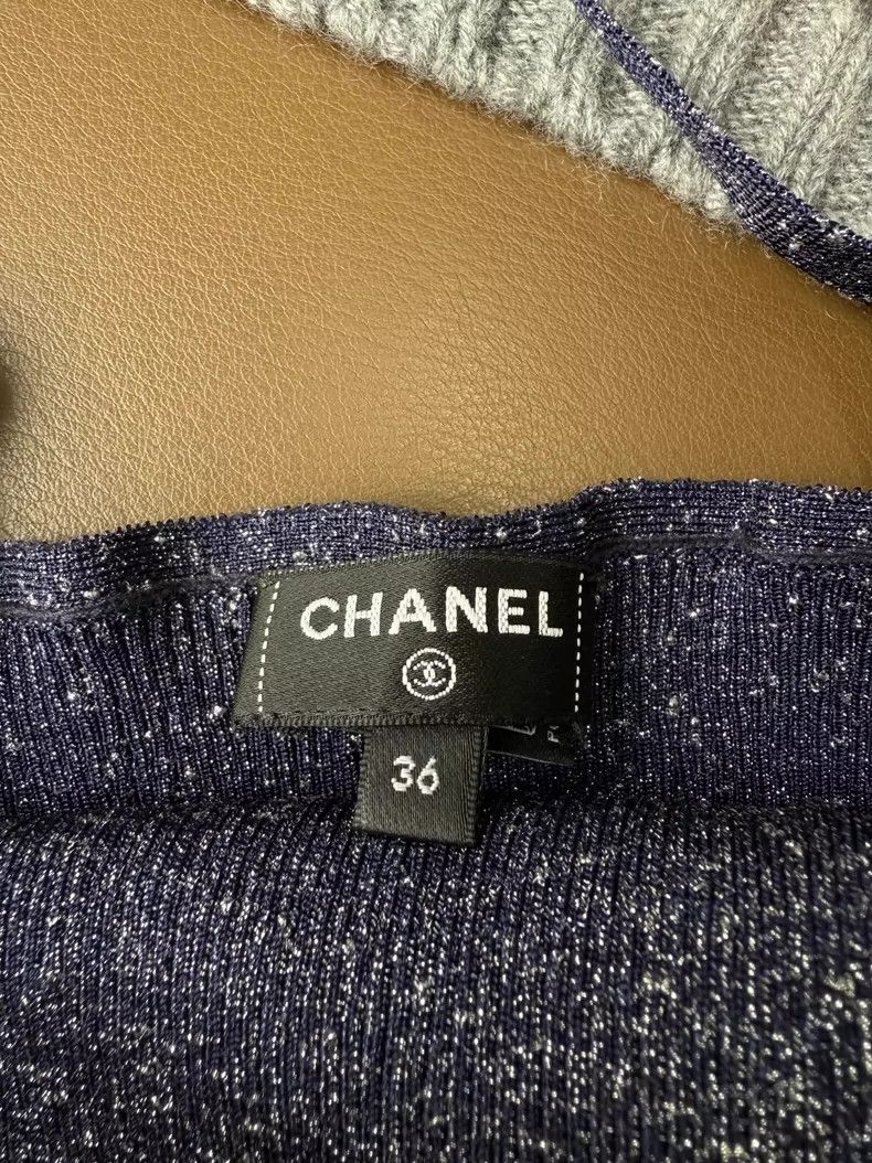 Chanel Chanel Sparkle Pearl Logo Knit Camisole - dmc Size US M / EU 48-50 / 2 - 5 Thumbnail