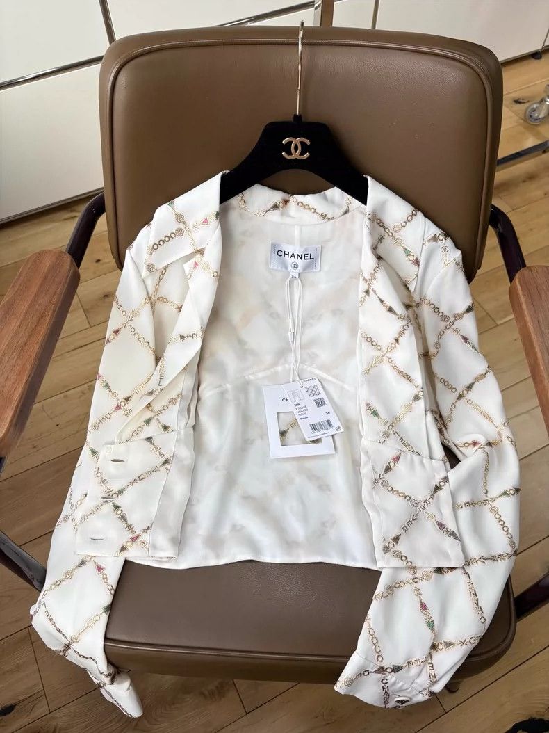 Chanel Chanel 22B Platinum Chain Silk Blouse - dmc Size US XS / EU 42 / 0 - 5 Thumbnail