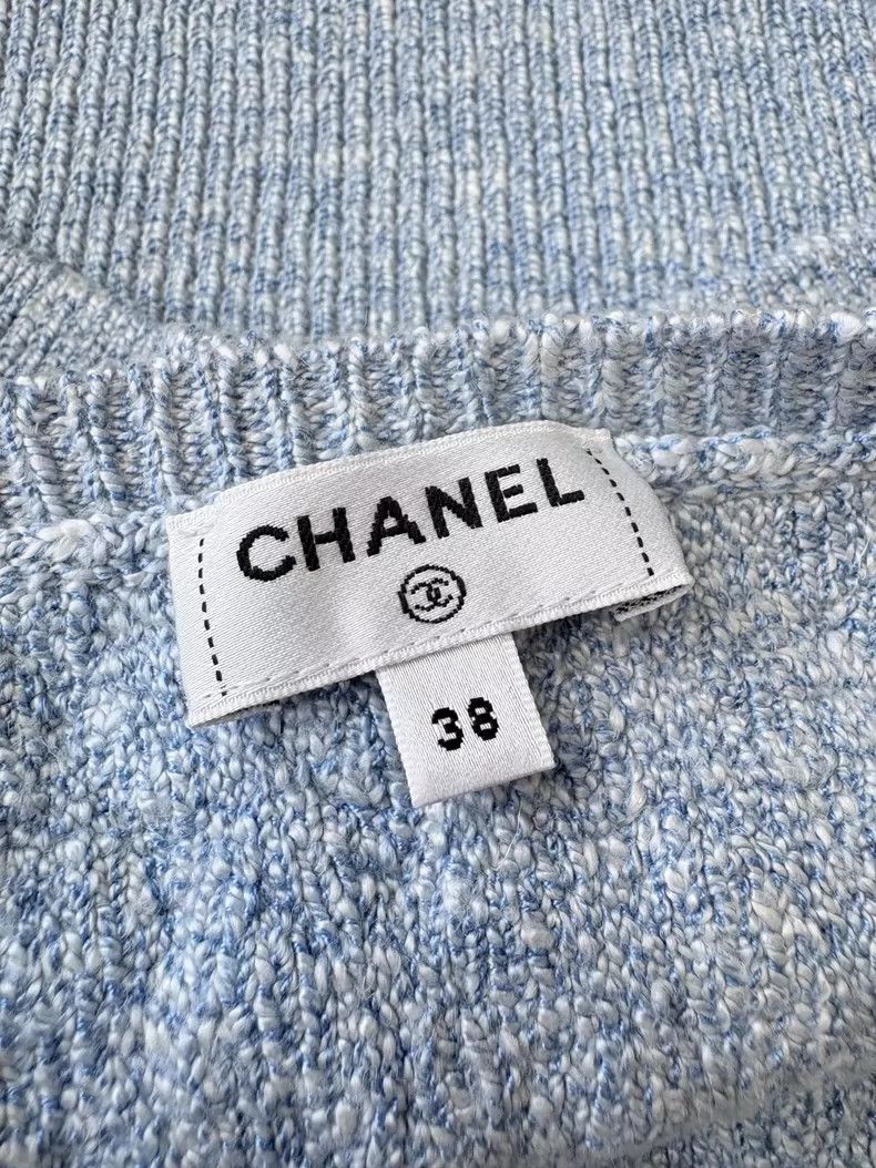 Chanel Chanel Blue Knit Camisole with CC Logo - dmc Size US M / EU 48-50 / 2 - 5 Thumbnail