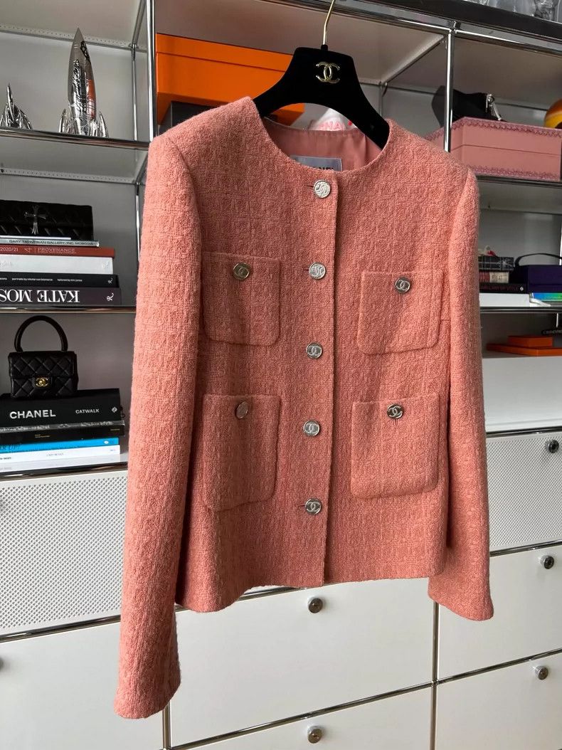 Chanel Chanel Salmon Woven Round Neck Four Pocket Jacket - dmc Size US XS / EU 42 / 0 - 9 Thumbnail