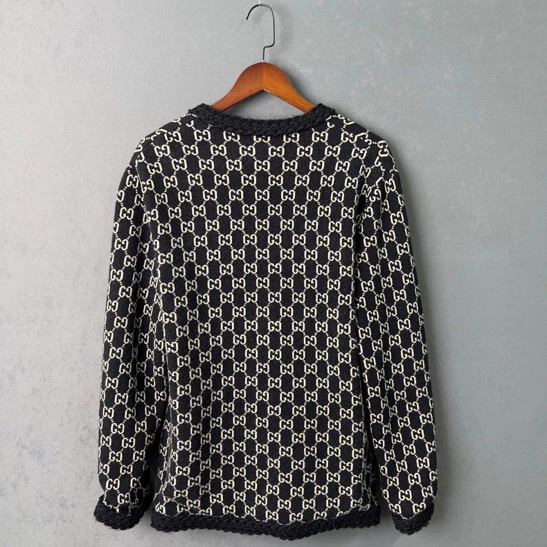 Gucci Gucci Black GG Monogram Wool Cardigan - dmc Size US XS / EU 42 / 0 - 2 Thumbnail