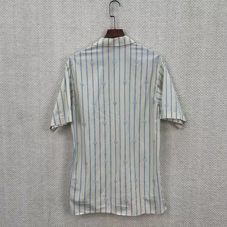 Gucci Gucci Striped Embroidered Logo Short Sleeve Shirt - dmc Size US L / EU 52-54 / 3 - 2 Thumbnail