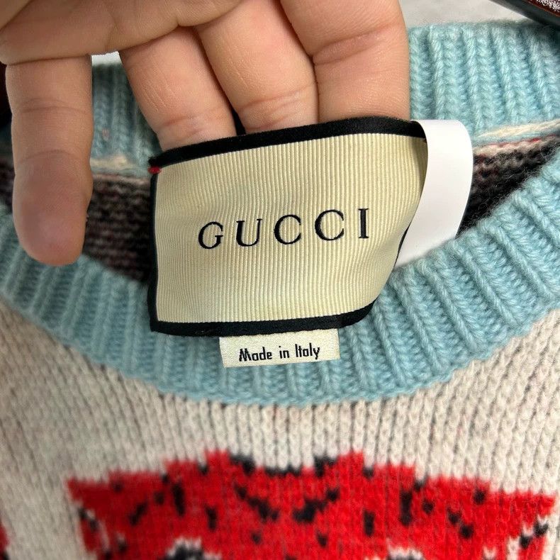 Gucci Gucci Tiger Head Embroidered Knit Sweater - dmc Size US S / EU 44-46 / 1 - 3 Thumbnail