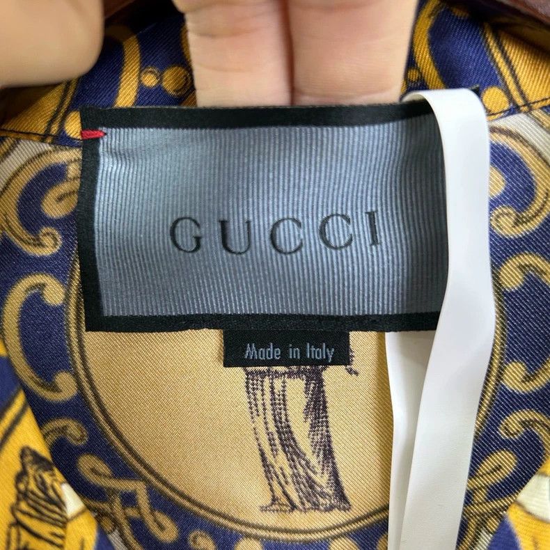 Gucci Gucci Blue Yellow Silk Short Sleeve Shirt - dmc Size US M / EU 48-50 / 2 - 3 Thumbnail