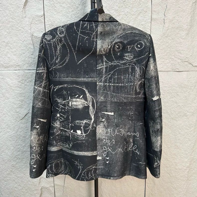 Alexander McQueen Alexander McQueen Black Graffiti Blazer - dmc Size US L / EU 52-54 / 3 - 2 Thumbnail