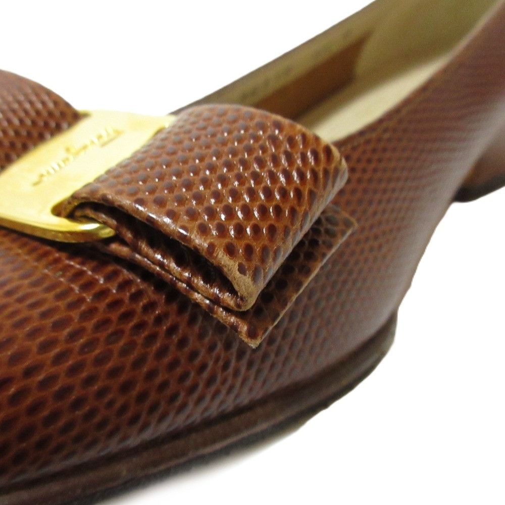Salvatore Ferragamo Salvatore Ferragamo Salvatore Ferragamo Vara Ribbon Leather Lizard Embossed Pumps Leather Shoes DUTY FREE for USA Size ONE SIZE - 13 Thumbnail
