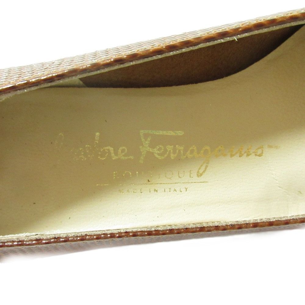 Salvatore Ferragamo Salvatore Ferragamo Salvatore Ferragamo Vara Ribbon Leather Lizard Embossed Pumps Leather Shoes DUTY FREE for USA Size ONE SIZE - 10 Thumbnail