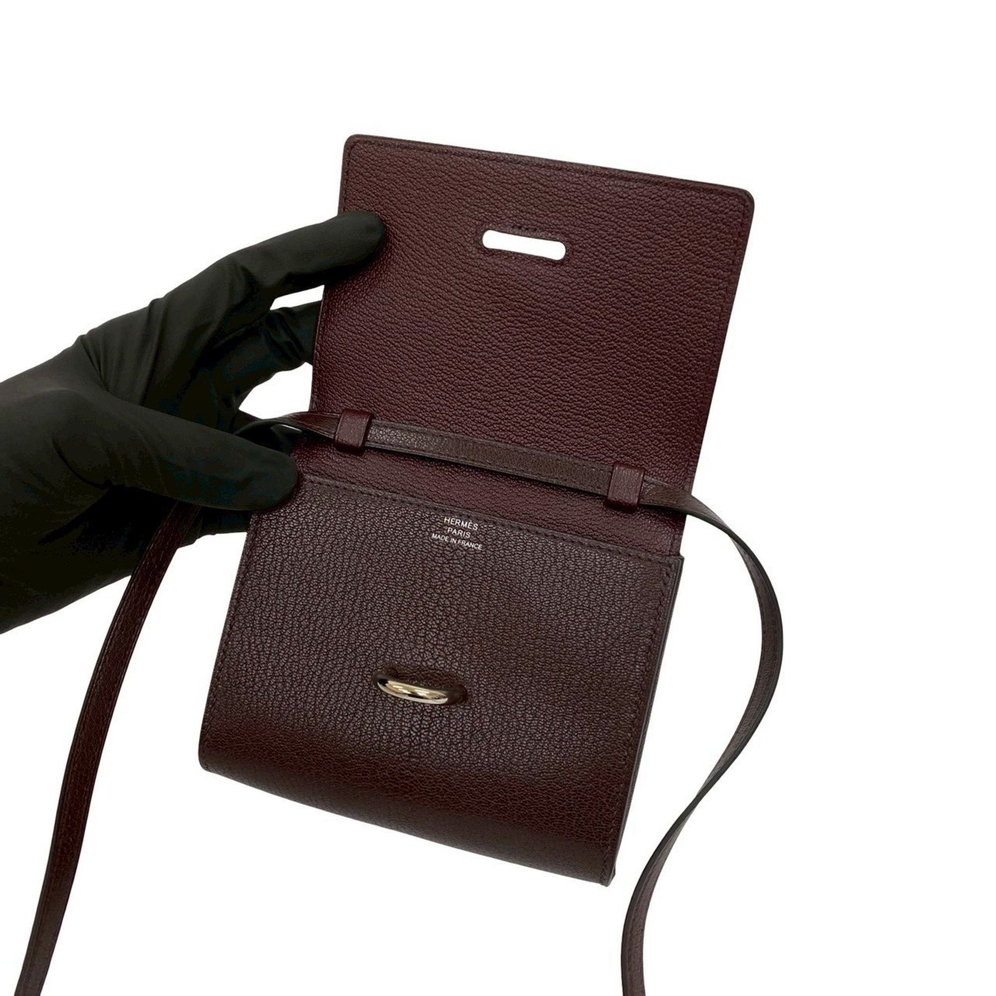 Hermes HERMES Chaine d'Ancre Compact Chevre Leather Mini Shoulder Bag, Brown, 04430 Size ONE SIZE - 8 Thumbnail
